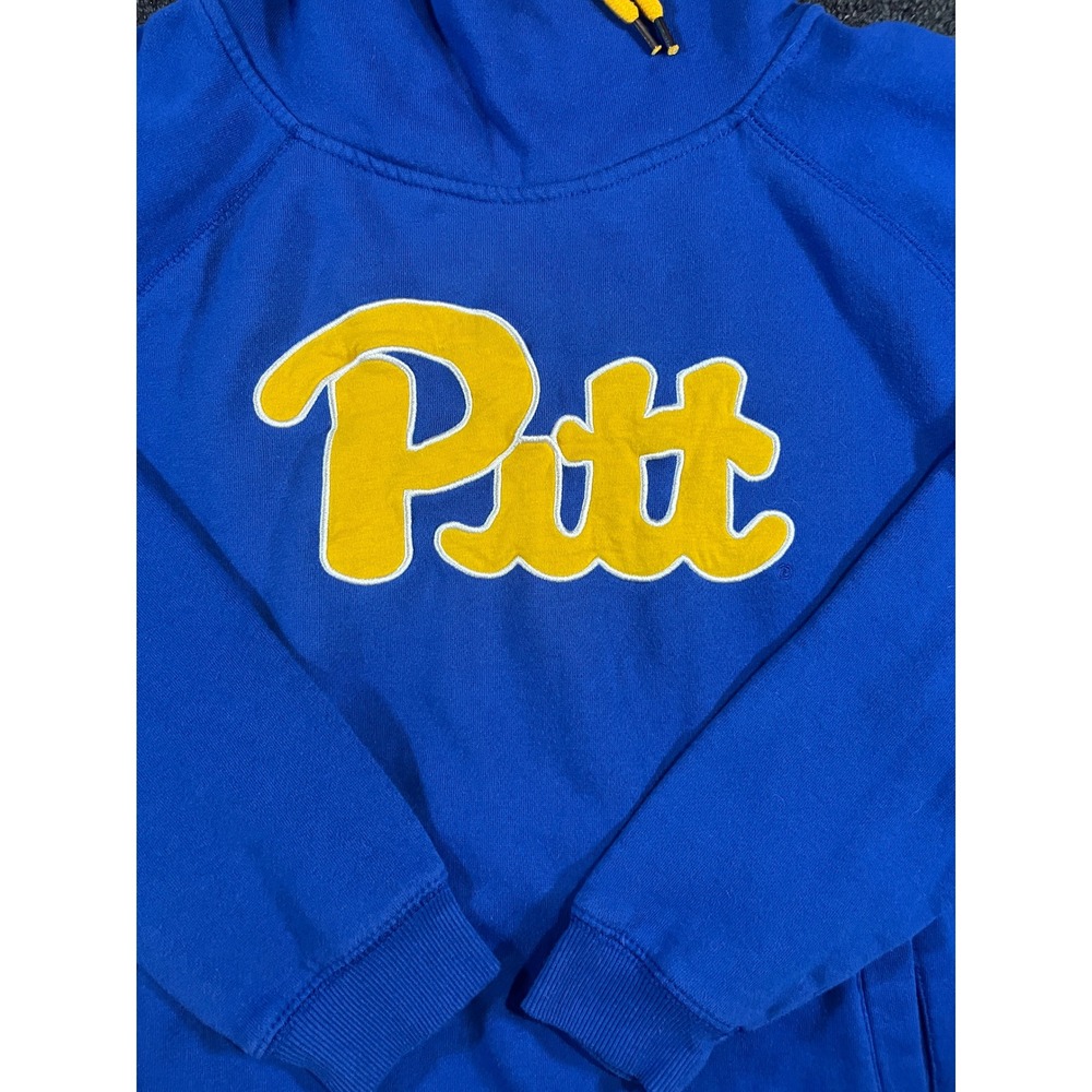 Colosseum Womens Pitt Panthers Hoodie Blue Yellow Raglan Pullover Large - Picture 2 of 13